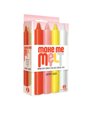Icon Brands Make Me Melt Warm-Drip Candles, 4-Pack (Pastel) - ICB2327-2