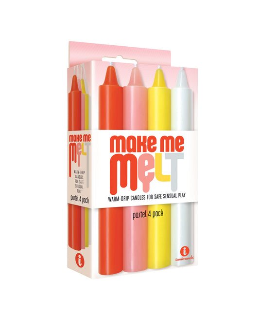 Icon Brands Make Me Melt Warm-Drip Candles, 4-Pack (Pastel) - ICB2327-2