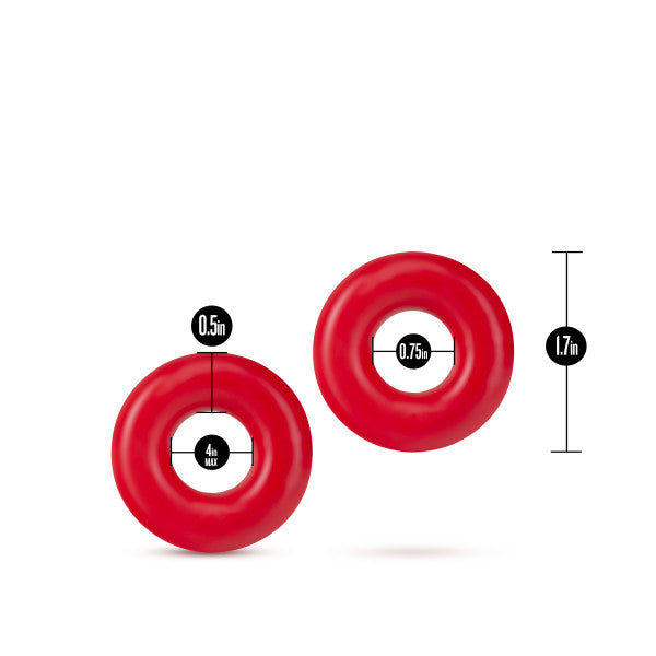Blush Stay Hard Oversized Donut Cock Rings — Red - BL-00988