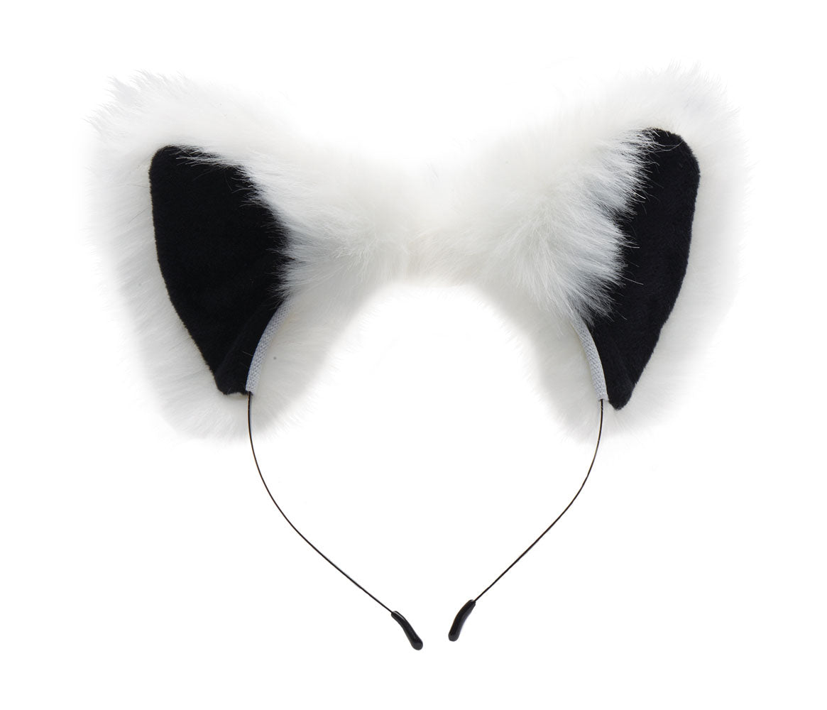 White Fox Tail Anal Plug and Ears Set by XR Brands