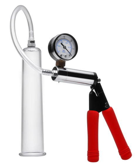 XR Brands Deluxe Steel-Handle Penis Pump Kit with 2.25-inch × 9-inch Cylinder - SM-AD529-LRG