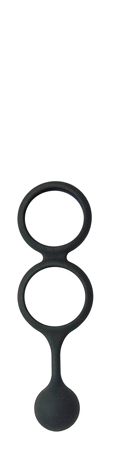 My Cock Ring Scrotum Ring With Weighted Ball Banger - Black by Nasstoys