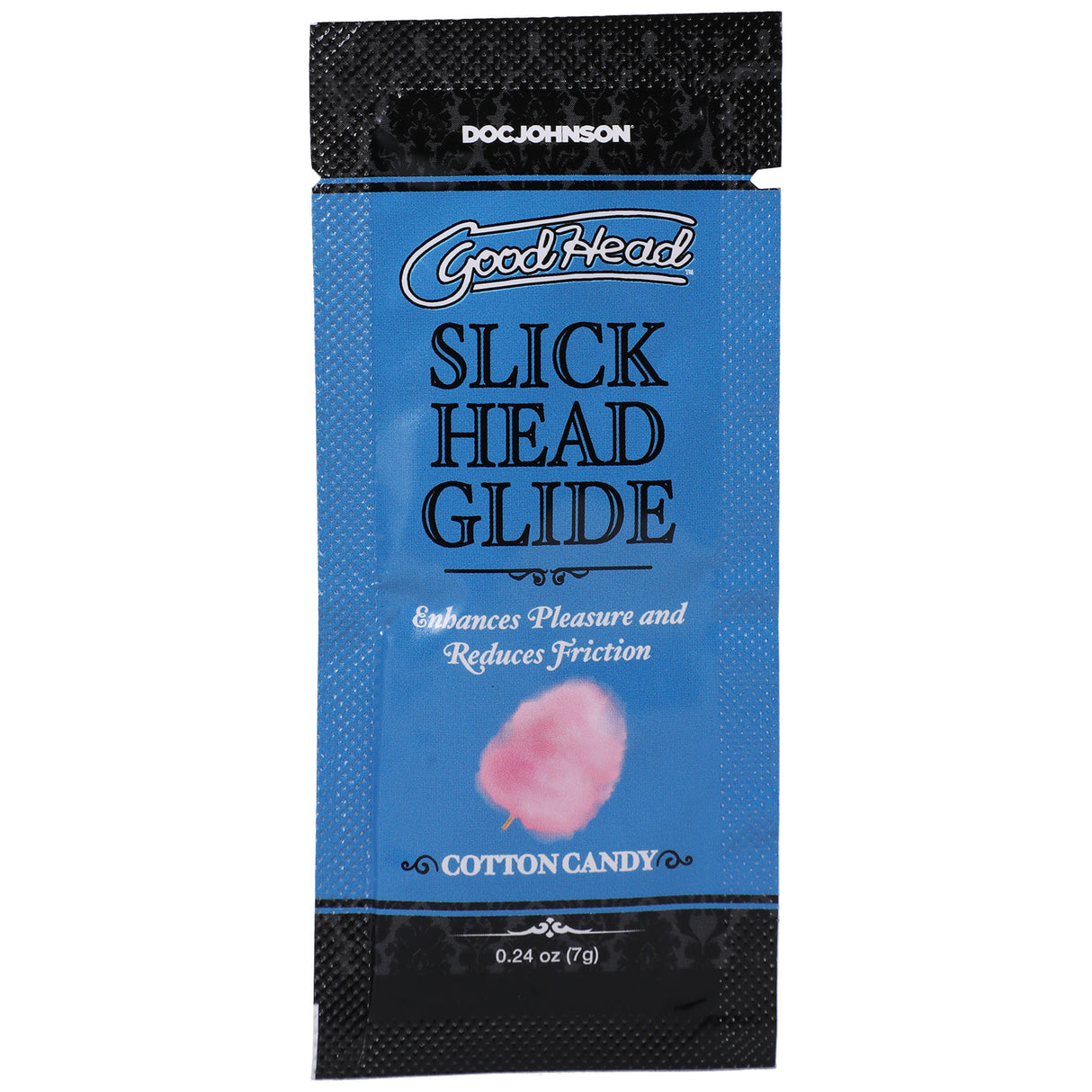 Doc Johnson GoodHead Slick Head Glide — Cotton Candy 0.24 oz Single-Use Packets - DJ1387-12-BU