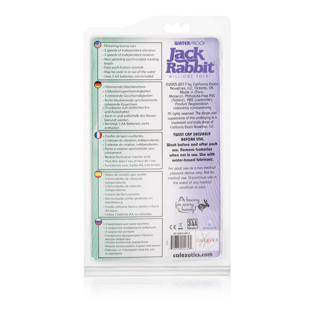 CalExotics Jack Rabbit 5-Row Rotating Anal Stimulator — Purple - SE0610802