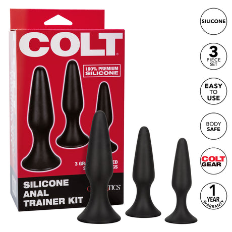 CalExotics Colt Silicone Anal Trainer Kit — 3 Graduated Plugs - SE6871053
