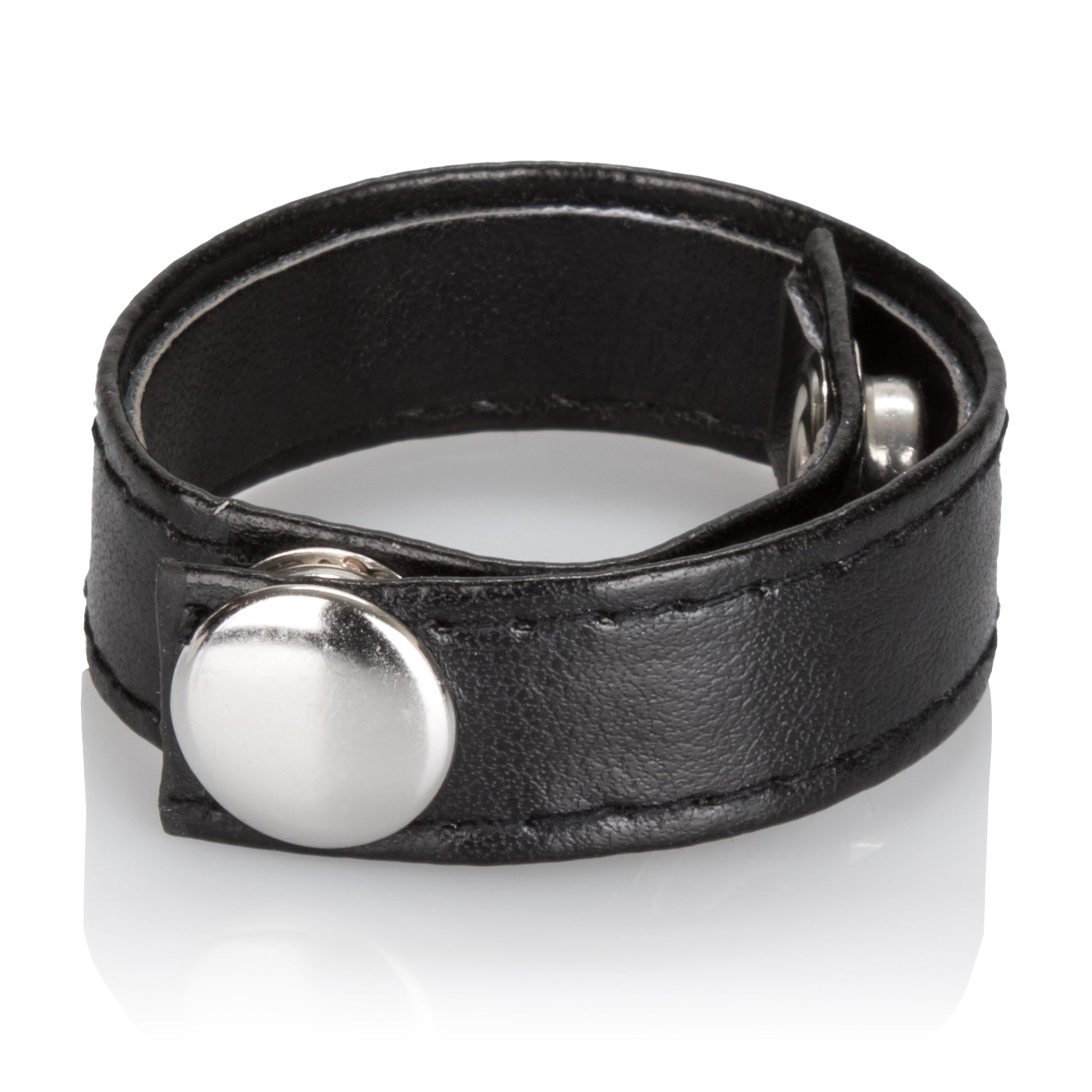 Leather Black 3-Snap Ring by CalExotics