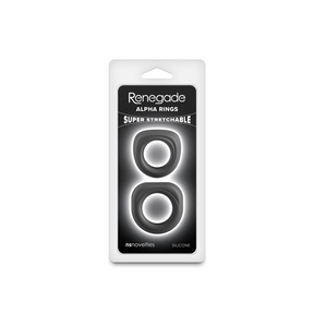nsnovelties Renegade Alpha Cock Rings — Black (Two Sizes) - NSN-1128-63