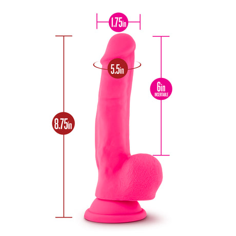 Blush Ruse Shimmy Realistic Dildo — 6 in Insertable, Hot Pink - BL-83700