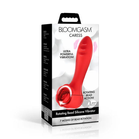 XR Brands Moving Bead Silicone Vibrator, 3.5" Insertable — Red - AH997