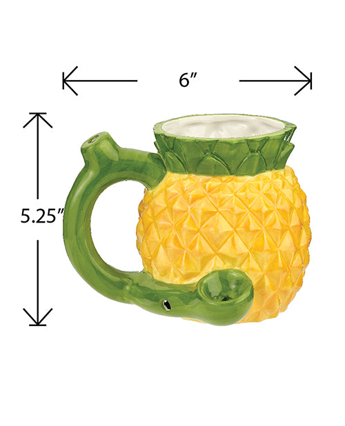 Fashioncraft Pineapple Novelty Mug with Built-In Pipe, 18 oz