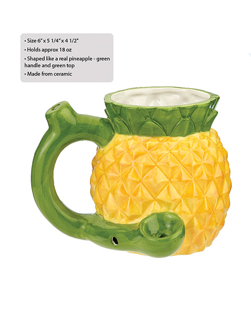 Fashioncraft Pineapple Novelty Mug with Built-In Pipe, 18 oz