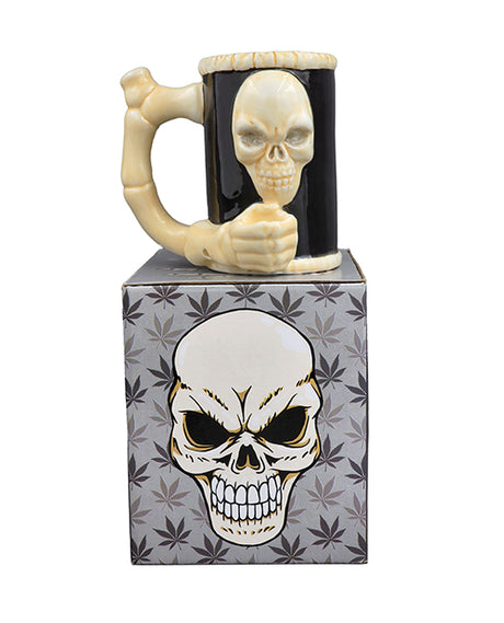 Fashioncraft Skull & Bones Novelty Mug — Ceramic, 18 oz, Black