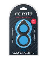 Forto F-88 Double Ring Liquid Silicone Cock Ring - Black by Forto