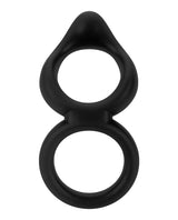 Forto F-88 Double Ring Liquid Silicone Cock Ring - Black by Forto