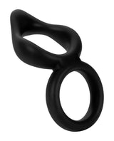 Forto F-88 Double Ring Liquid Silicone Cock Ring - Black by Forto