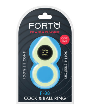 Forto F-88 Double Ring Liquid Silicone Cock Ring - Glow in the Dark by Forto