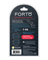 Forto F-88 Double Ring Liquid Silicone Cock Ring - Glow in the Dark by Forto