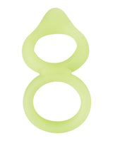 Forto F-88 Double Ring Liquid Silicone Cock Ring - Glow in the Dark by Forto