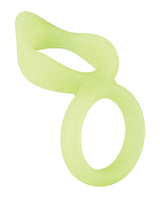 Forto F-88 Double Ring Liquid Silicone Cock Ring - Glow in the Dark by Forto