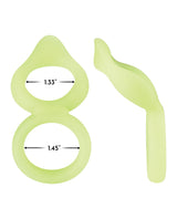 Forto F-88 Double Ring Liquid Silicone Cock Ring - Glow in the Dark by Forto
