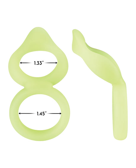 Forto F-88 Double Ring Liquid Silicone Cock Ring - Glow in the Dark by Forto