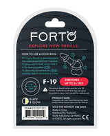 Forto F-19 Two Tone Liquid Silicone Cock Ring - Black/Glow in the Dark by Forto