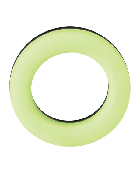 Forto F-19 Two Tone Liquid Silicone Cock Ring - Black/Glow in the Dark by Forto