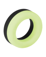 Forto F-19 Two Tone Liquid Silicone Cock Ring - Black/Glow in the Dark by Forto