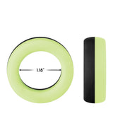 Forto F-19 Two Tone Liquid Silicone Cock Ring - Black/Glow in the Dark by Forto