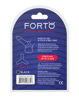 Forto Tri Cock & Ball Ring - Black by Forto