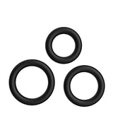 Forto Trio Cock Ring Set - Black by Forto