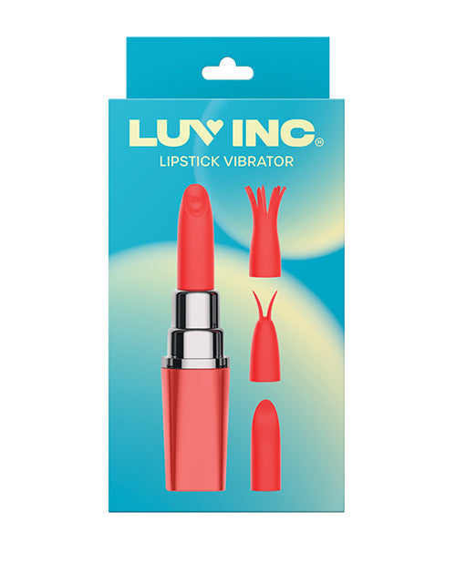 Luv Inc. Lipstick Vibrator w/4 Heads - Coral by Luv Inc.
