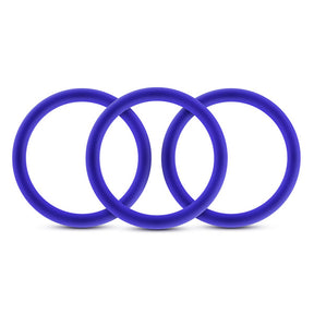 Blush Performance Vs1 Pure Silicone Cock Rings — 3-Pack Medium Indigo - BL-71812