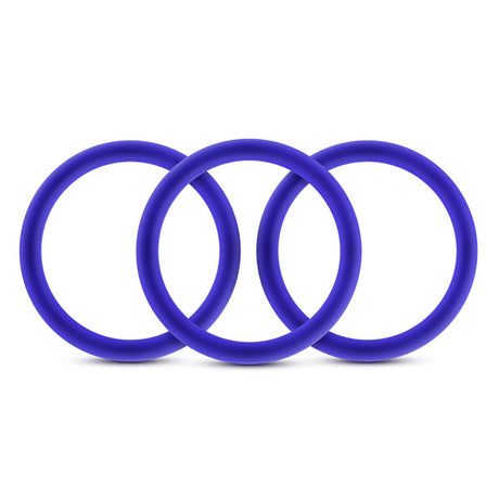 Blush Performance Vs1 Pure Silicone Cock Rings — 3-Pack Medium Indigo - BL-71812