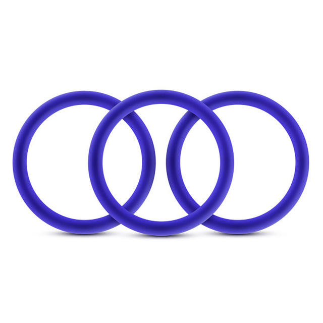 Blush Performance Vs1 Pure Silicone Cock Rings — 3-Pack Medium Indigo - BL-71812