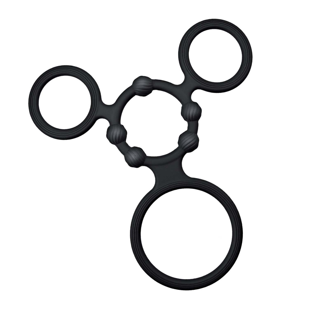 Nasstoys Enhancer Quad Cock Ring Set — 4 Black Silicone Rings - NW3288-1