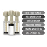 Blush Temptasia Clit & Nipple Twist Suckers — Set of 3, Clear - BL-39991