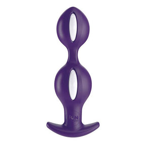 Fun Factory B Balls Duo Anal Plug, White & Dark Violet - FN375WV