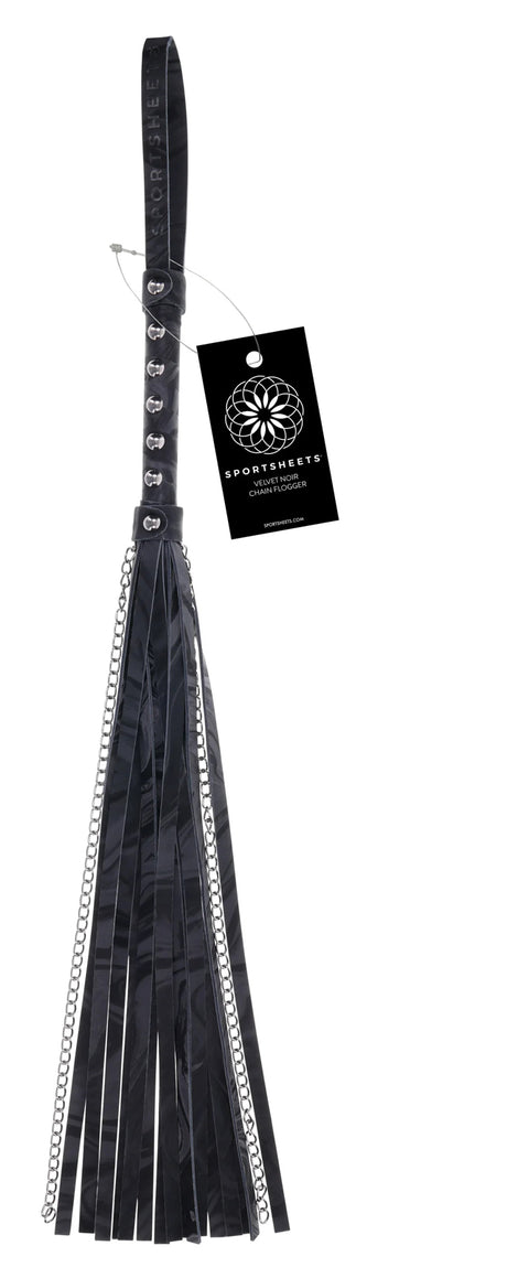 Sportsheets Velvet Noir Chain Flogger — 17-inch Falls - SS37009