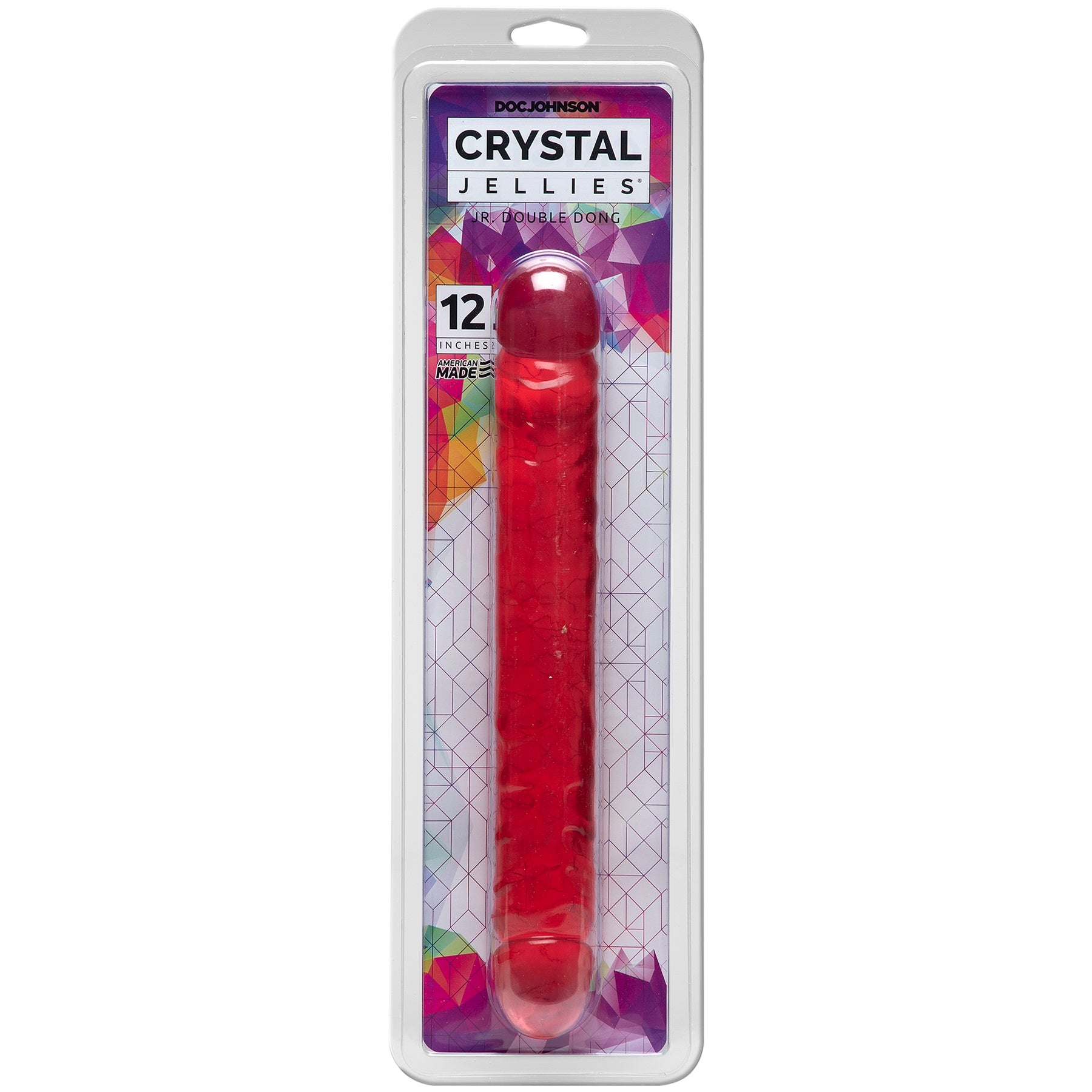 Crystal Jellies Jr. Double Dong 12 Inch - Pink by Doc Johnson