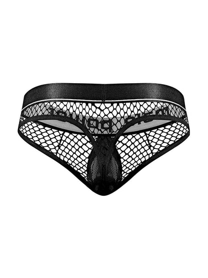 Cock Pit Net Cock Ring Thong - S/ M - Black by Male Power
