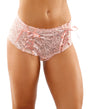 Bottoms Up Magnolia Stretch Lace Crotchless Panty w/Ribbon Lace Up Front Light Pink S/M by Bottoms Up