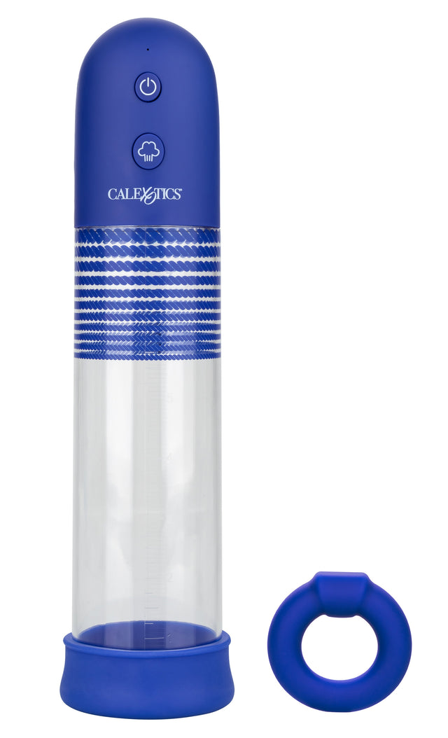 CalExotics Admiral Rechargeable Pump Kit with Liquid Silicone Ring, Blue - SE6020053