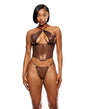 Liquid Metal Metallic Mesh Bustier w/G-String 2 pc Set - Metallic Copper LG by Forplay