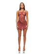 Patch of Petals Sheer Mesh and Lace Chemise w/Thong 2 pc Set - Mauve MD by Forplay