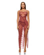 Patch of Petals Sheer Mesh and Lace Gown w/Thong 2 pc Set - Mauve LG by Forplay