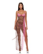 Animal Instincts Mesh Nightgown & Panty - Pink Leopard LG by Forplay