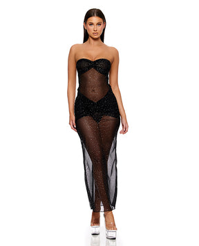 Private Party Glitter Dress w/Thong - Black SM by Forplay