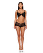 Private Party Glitter Mesh Bralette & Boy Short 2 pc Set - Black SM by Forplay