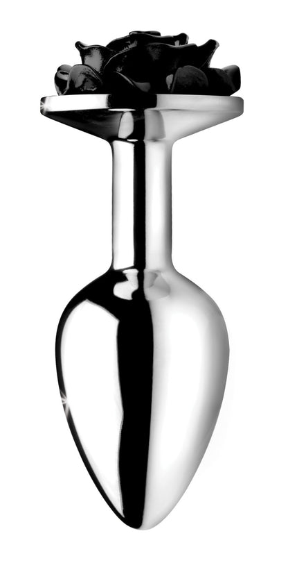 Black Rose Anal Plug - Medium by XR Brands